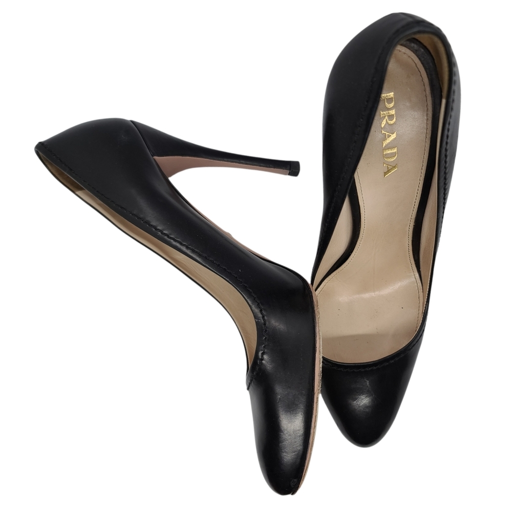Prada Black Heels, Excellent Used Condition 39